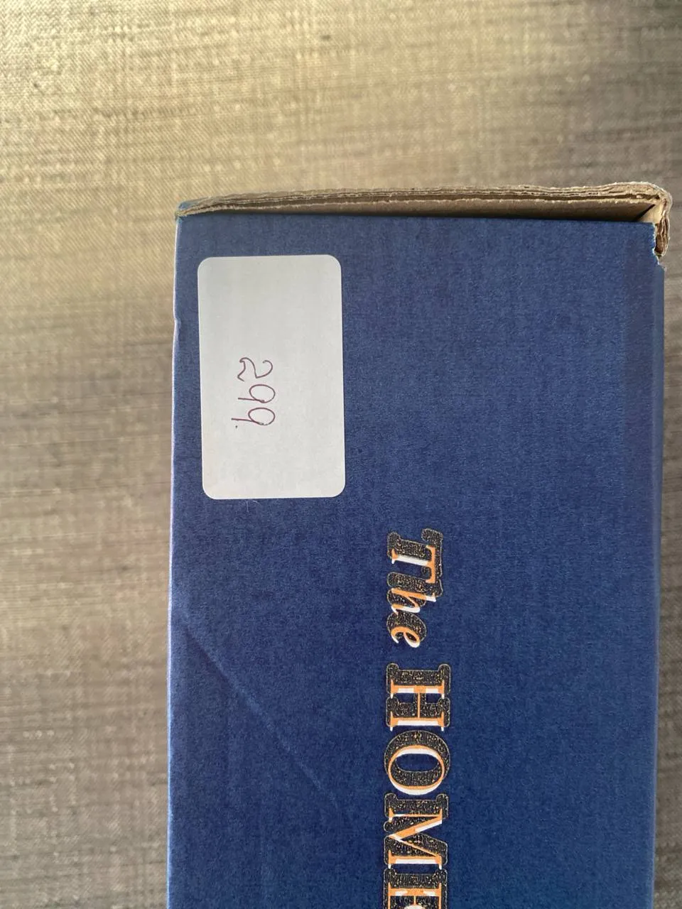 numbered sticker on the box: 299