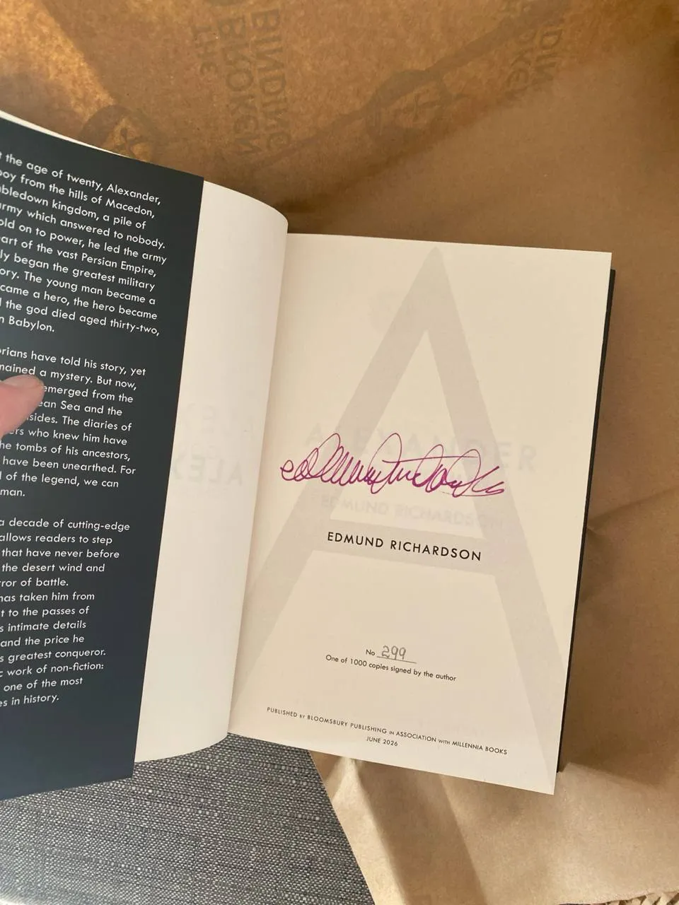 signed and numbered title page — number 299 of 1000